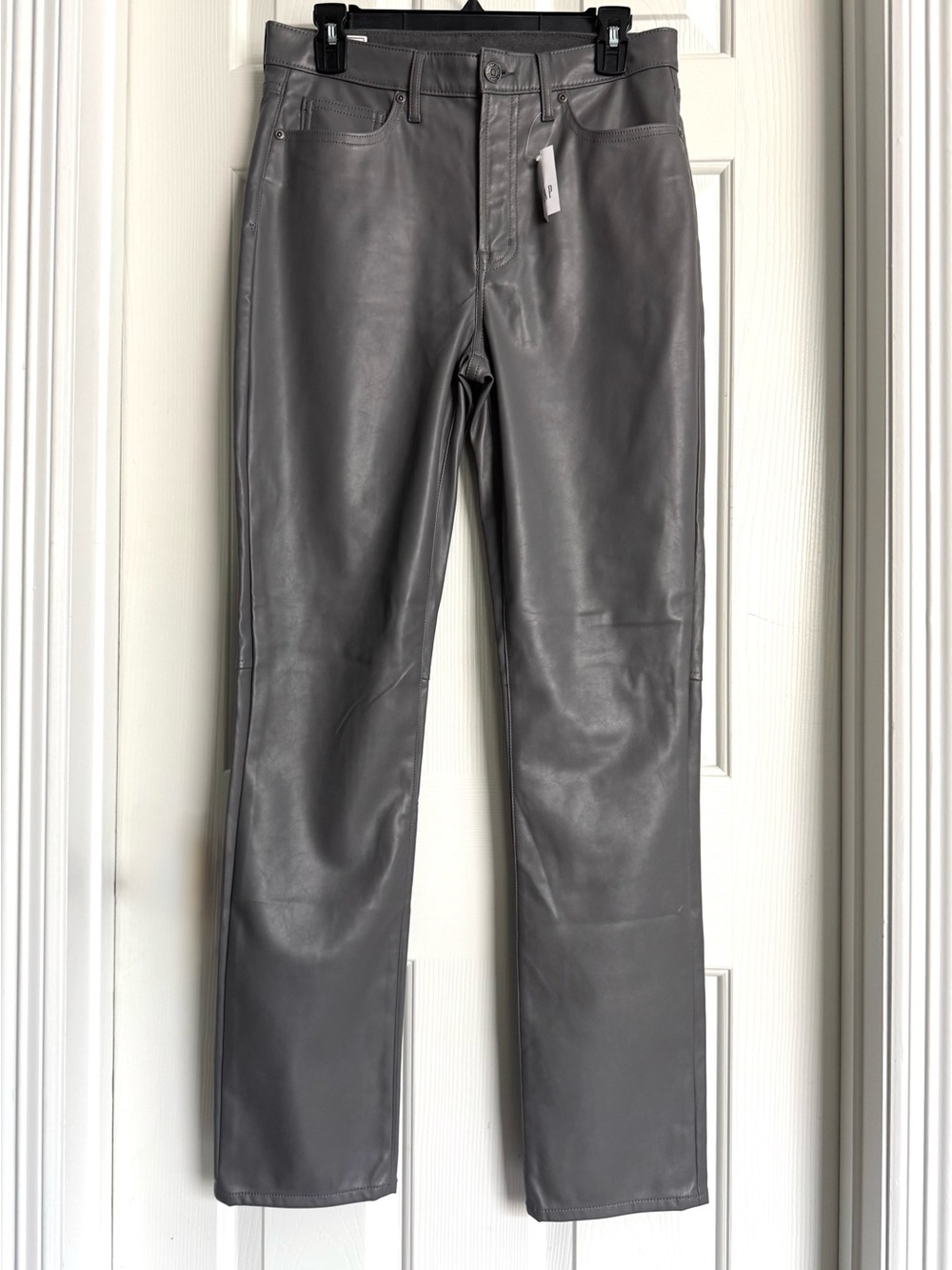 NWT GAP Vintage Slim High Rise Faux Leather Pants in Charcoal, 29/8 Tall